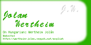 jolan wertheim business card